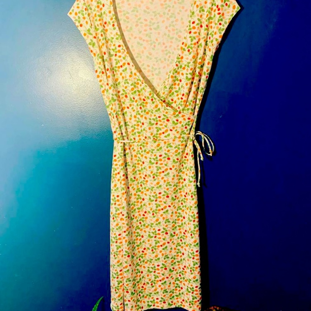 Vintage Esprit Strawberry Wrap Dress
